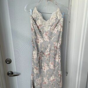 Zimmermann Floral Lace Trim Halter Slip Dress - Size 3